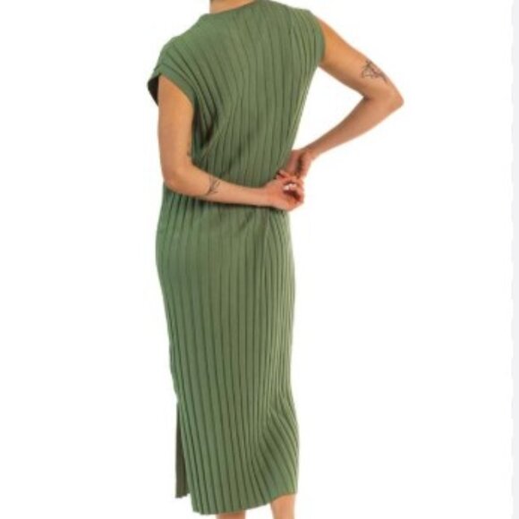Paper Label Women's‎ Green Nadia Wide Rib Sleeveless Maxi Dress - Size M Medium - Picture 6 of 6